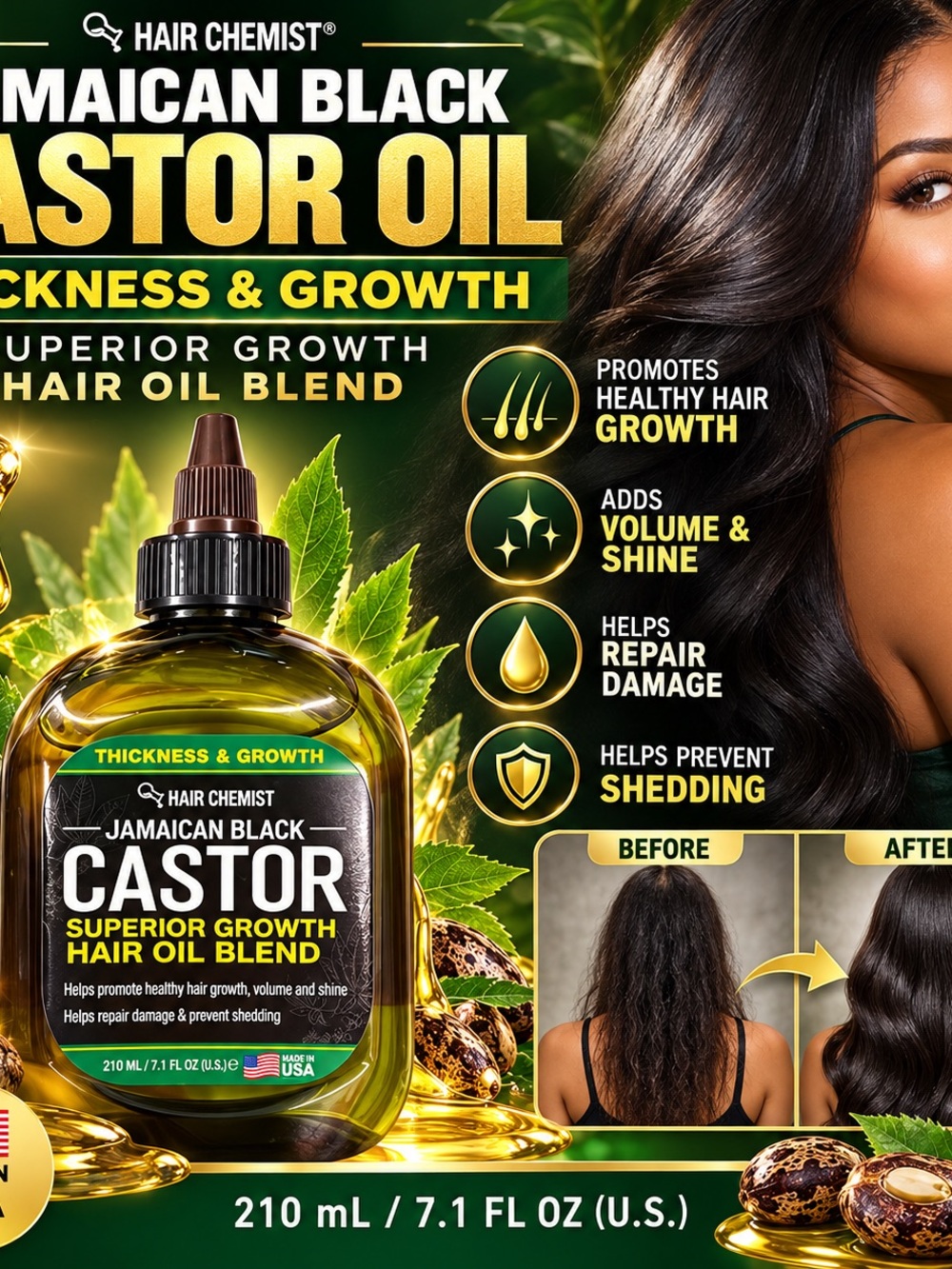 Jamaican Black Castor Oil Hair Oil Blend - Black